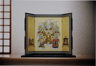 2連手描き山水画 大型屏風 1台限定別注スクリーン 2枚折り